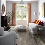 Harbour Oak Grey Laminate Flooring Installed in Home