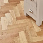 A close up view of painswick paradise engineered OAK parquet flooring