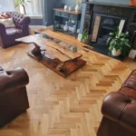 Parquet Flooring Installed in Living Room in Dubai