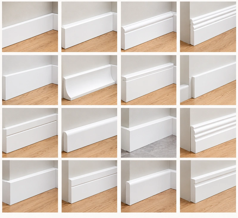 Elegant white walls skirting board interior