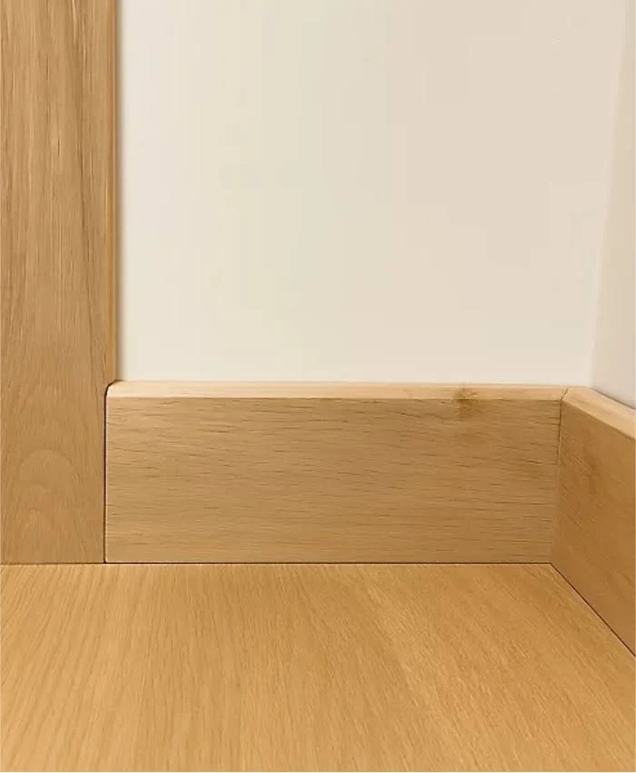 Minimalist light oak wooden skirting board