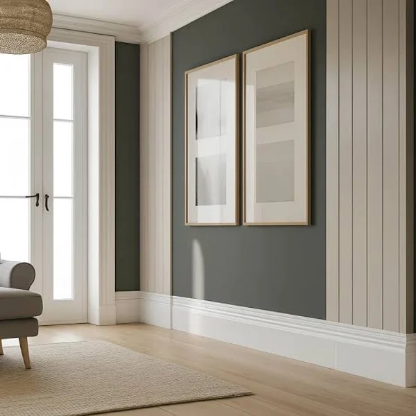 White PVC skirting in modern interior